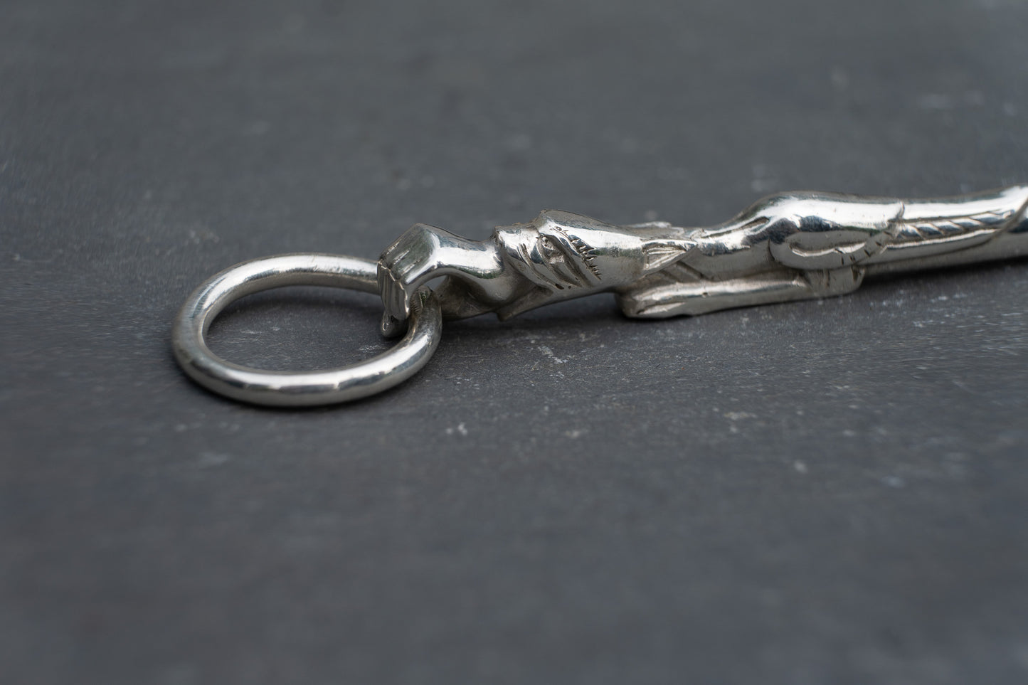 Dragon Head Ring Pin - Silver