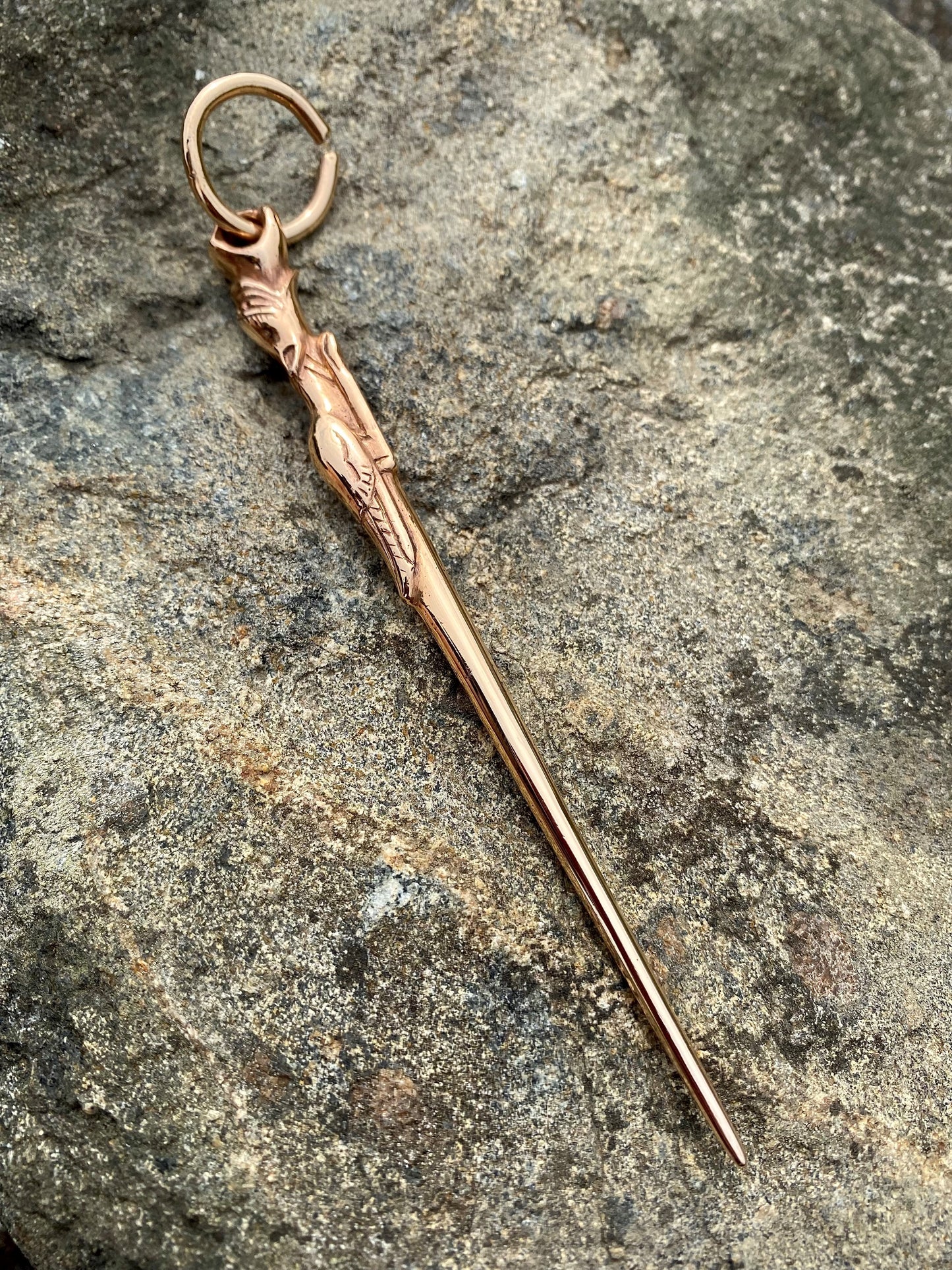 Dragon Head Ring Pin - Bronze