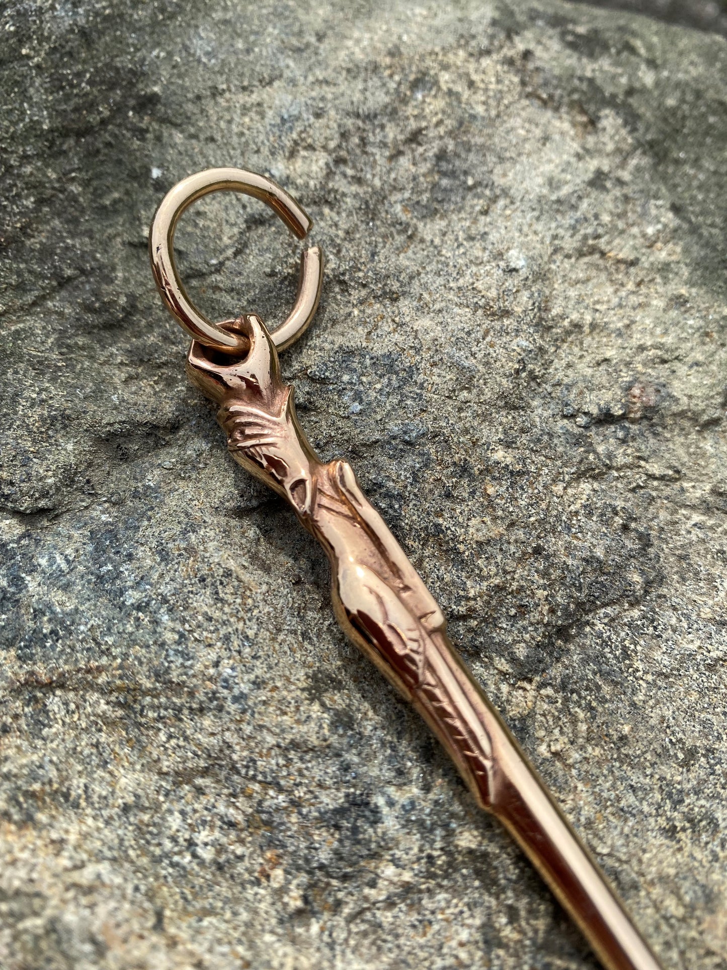Dragon Head Ring Pin - Bronze